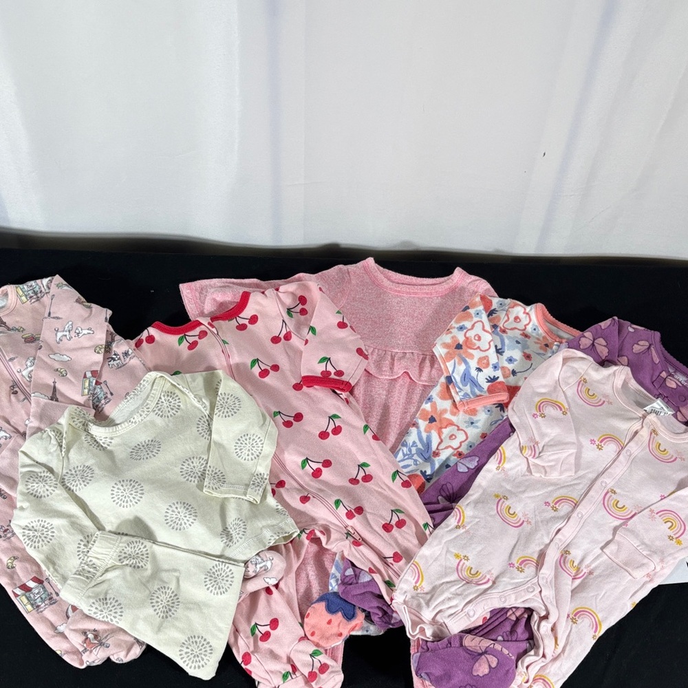 Charming Pink and Purple Kids Pajama Set -3-6 months